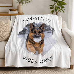 Paw-sitive Vibes Only Deutscher Schäferhund GSD Fo Fleecedecke