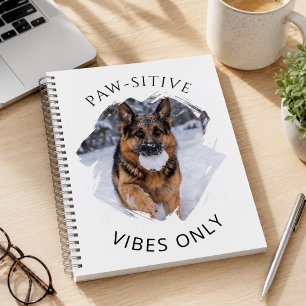 Paw-sitive vibes only Deutscher Schäferhund GSD Fo Notizbuch