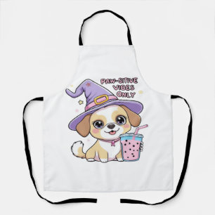 Paw-sitive Vibes Only Süßer Hund Mit Bubble Tea Ha Schürze