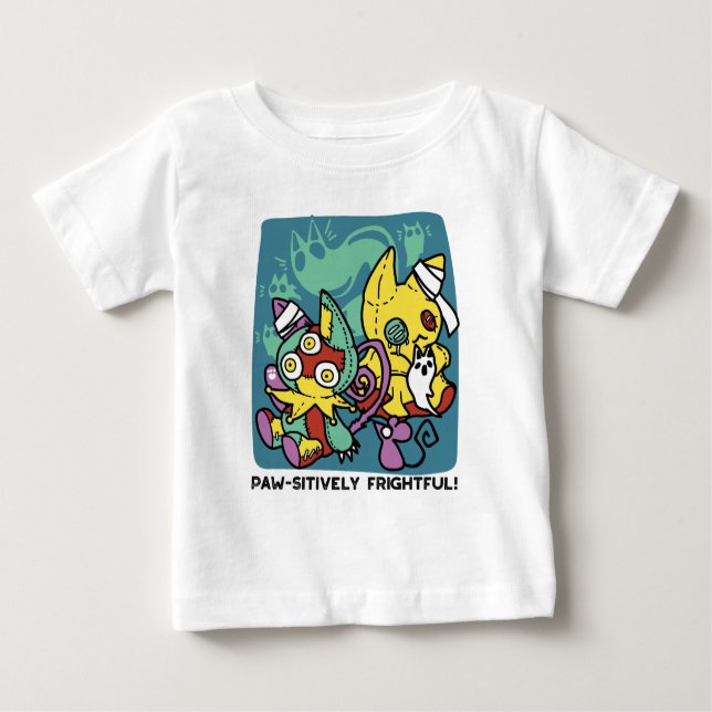 Paw-sitively Frightful | Monstrous Cats Halloween  Baby T-shirt (Vorderseite)