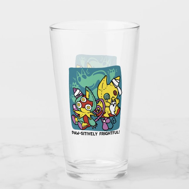 Paw-sitively Frightful | Monstrous Cats Halloween  Glas (Vorderseite)