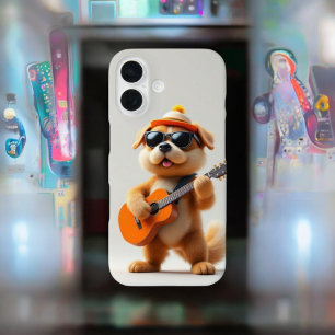 Paw-SIVEN: Niedlicher Hund mit Gitarre iPhone 16 Hülle