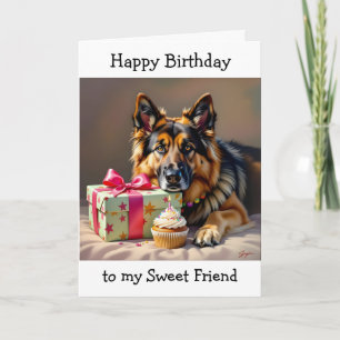 Paw-some Birthday for Friend Schäferhund Karte
