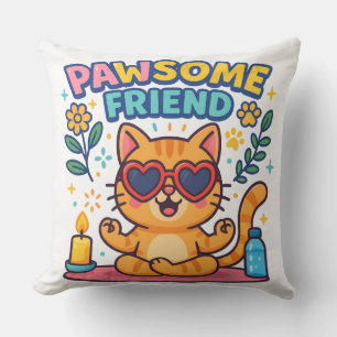 Paw-some Freund, weil jede Katze Liebe verdient Kissen