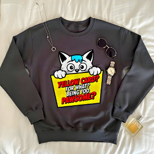 Paw-somes gelbes Karte Katzen-Sweatshirt für Fraue Sweatshirt
