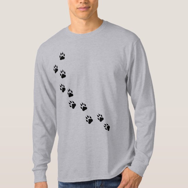 Paw Track Animal Care Mens Long Sleeve T - Shirts (Vorderseite)