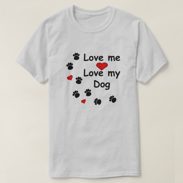 Paw Tracks Liebe Liebe Mein Hund Herz Mens Shirt (Design vorne)