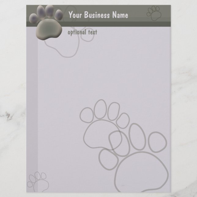 Paw Tracks Veterinary Business Letterhead Briefkopf (Vorderseite)