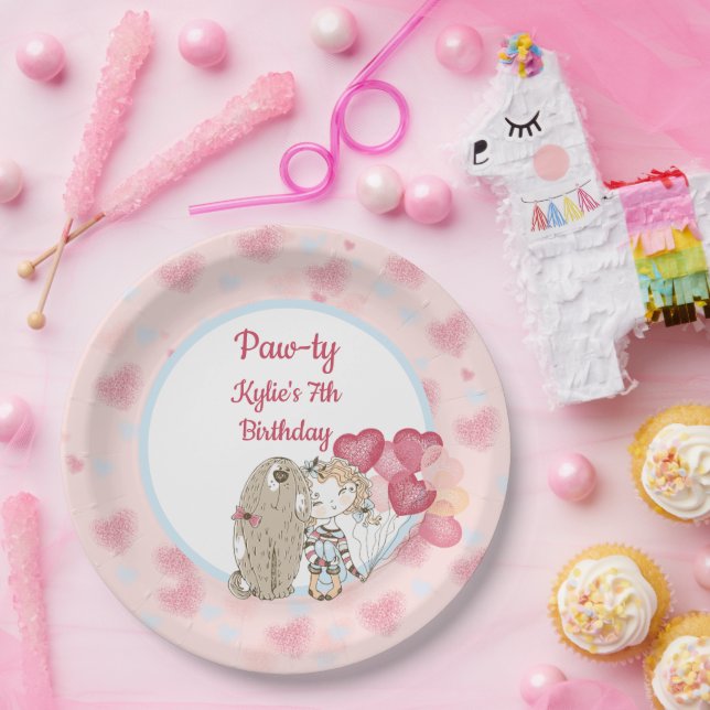 Paw-ty Hund Geburtstagspapier-Teller Pappteller (Party)