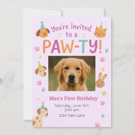 Paw-ty-Tier- Custom Pic Pet zum Geburtstag Einladu Einladung