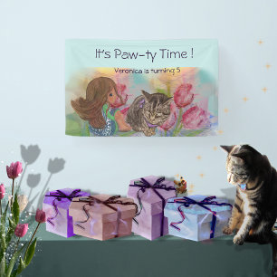 Paw-ty-Zeit Geburtstag Begrüßungsbanner Banner