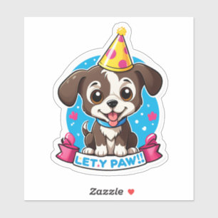 "Paw-ty Zeit!" (Kinder) Aufkleber