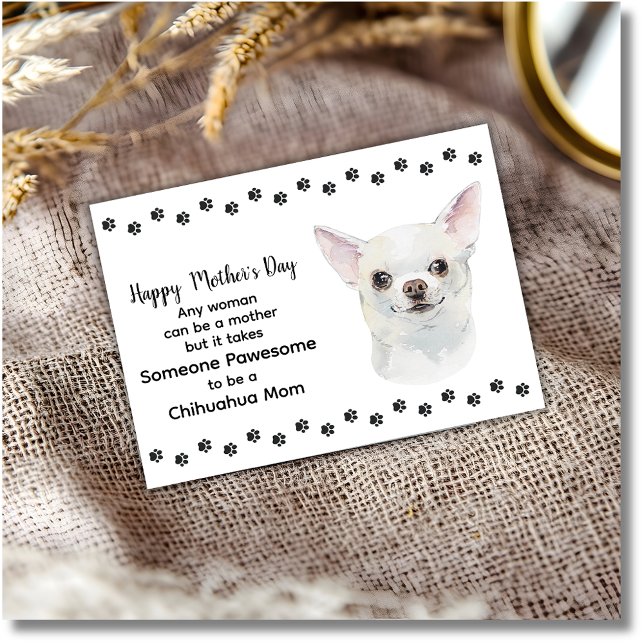 Pawesome Best Chihuahua Mama Muttertag Feiertagskarte (Personalize the inside of the card, edit the text on card front if required.)