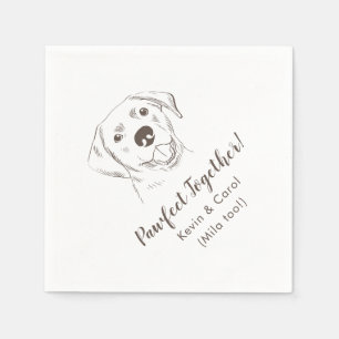 Pawfect Together Labrador Wedding Napkins Serviette