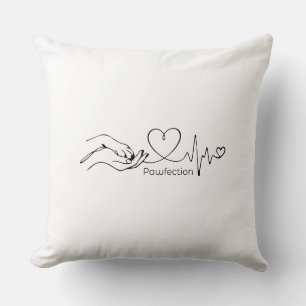 Pawfection One-Line Art – Minimalist Dog Lover Kissen