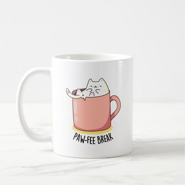 Pawfee Break Funny Cat Kaffee Pub Kaffeetasse (Links)
