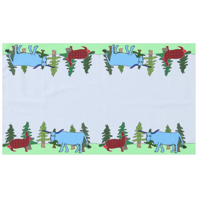 Pawl Bunnyan und Babe-Tablecloth Tischdecke (Vorderseite (Horizontal))