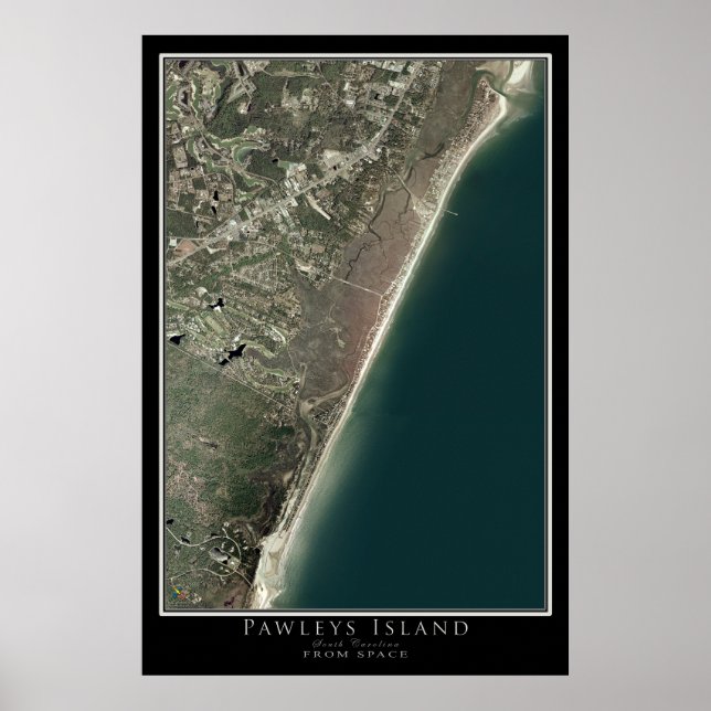 Pawley Island South Carolina Satellite Poster Kart (Vorne)