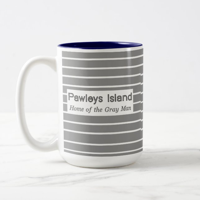Pawleys Insel-graue Mann-Streifen Zweifarbige Tasse (Links)