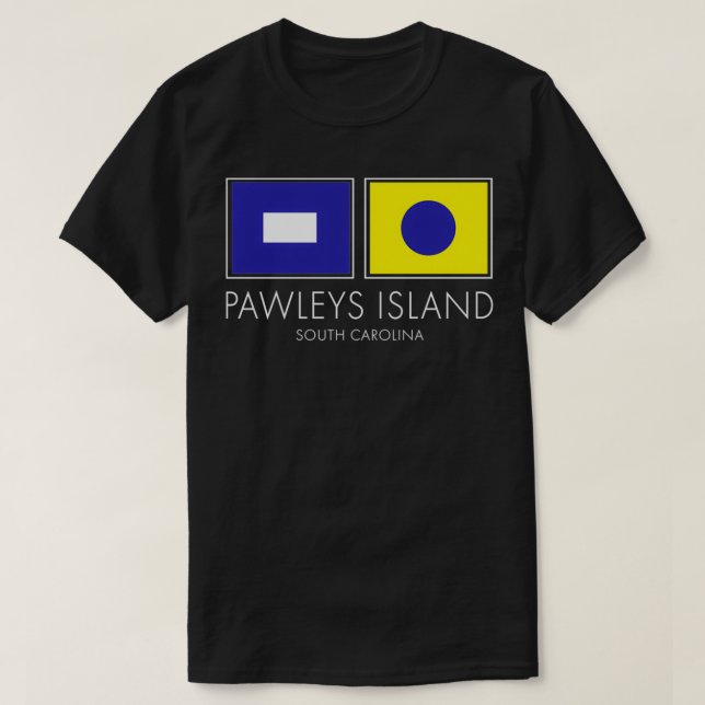 Pawleys Island South Carolina, nautical Flag Graph T-Shirt (Design vorne)