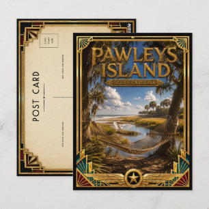 Pawleys Island South Carolina Vintage Art Deco Postkarte