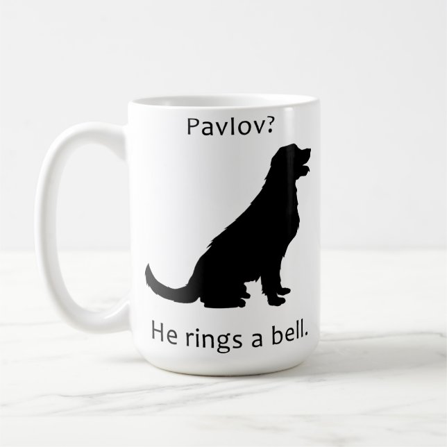 Pawlow-Hund-Wortspiel Kaffeetasse (Links)