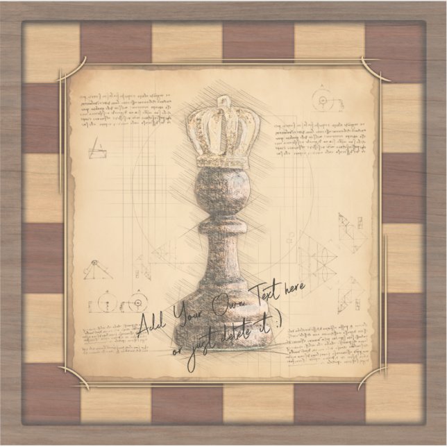 "Pawn King / Queen" Vintages Chessboard Player-Ges Aufkleber (Vorderseite)