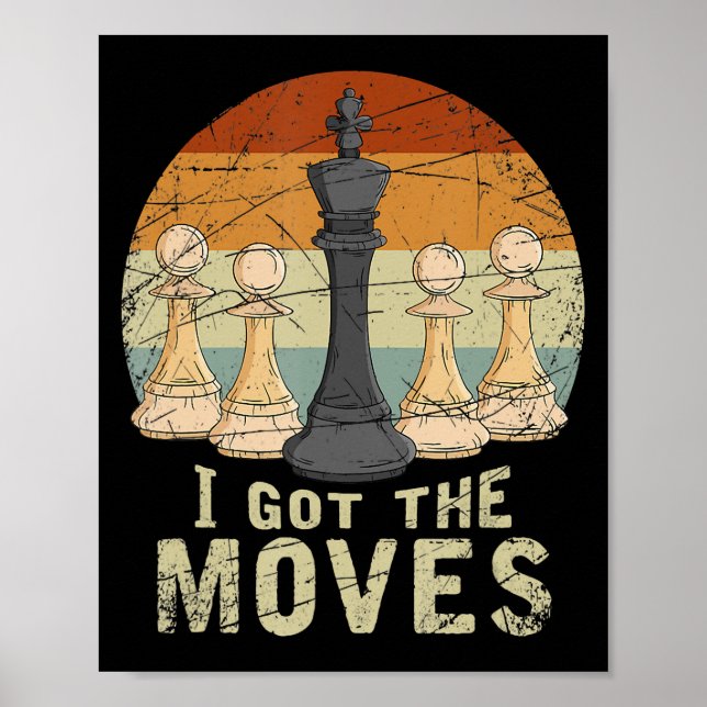 Pawn King Schach Abbildung Schach Schach verschenk Poster (Vorne)