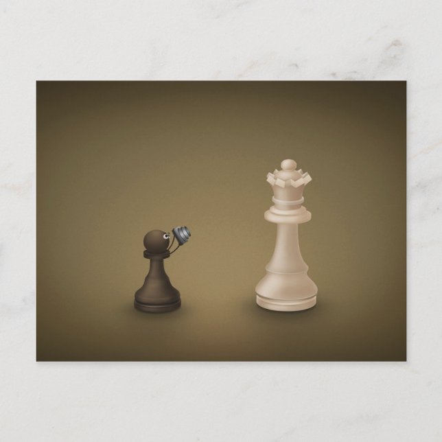 Pawn nimmt Queen Postkarte (Vorderseite)