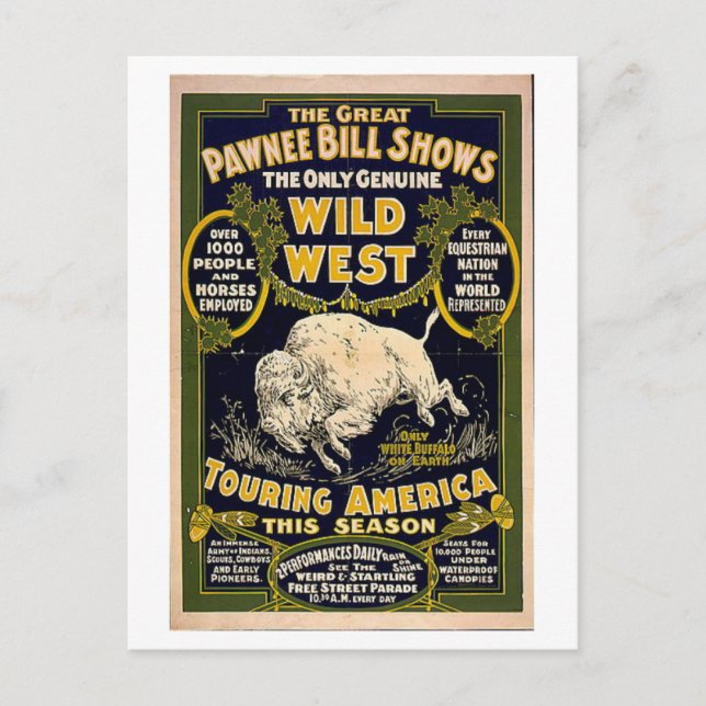 Pawnee Bill Shows Wild West Postkarte (Vorderseite)