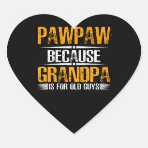 Pawpap wegen Opa für alte Typ Herz-Aufkleber
