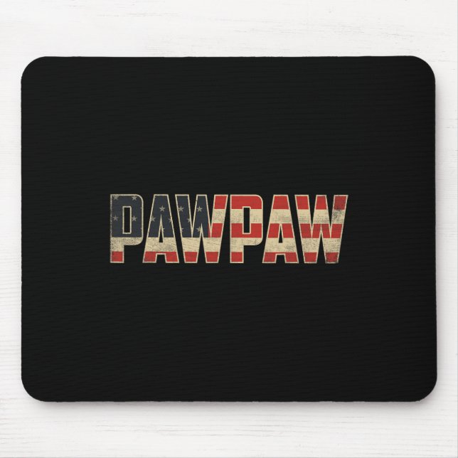 Pawpaw Bold Patriotic American Flag Father’s Day P Mousepad (Vorne)
