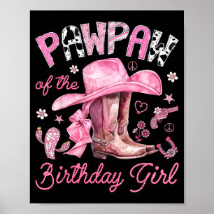 Pawpaw der Geburtstagsgirls pinke Cowgirl Western Poster