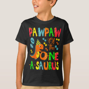 Pawpaw des One-a-saurus zum 1. Geburtstag Junge Di T-Shirt