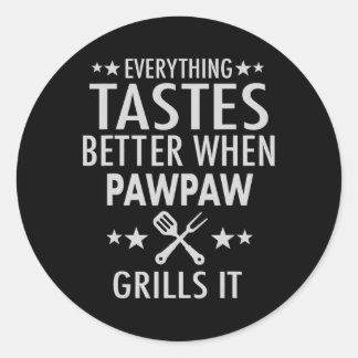 Pawpaw Grills It - Funny Pawpaw Byrbecue Runder Aufkleber