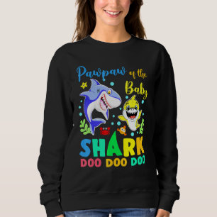 Pawpaw of the Birthday Boy Shark Blue Yellow Doo D Sweatshirt