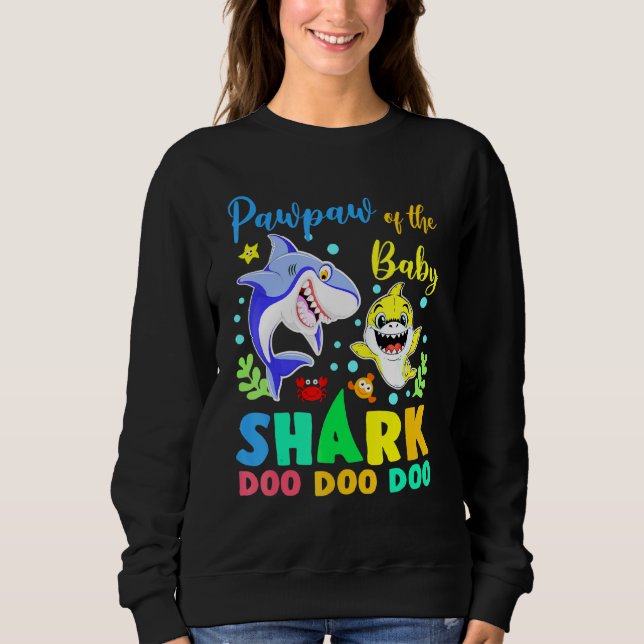 Pawpaw of the Birthday Boy Shark Blue Yellow Doo D Sweatshirt (Vorderseite)
