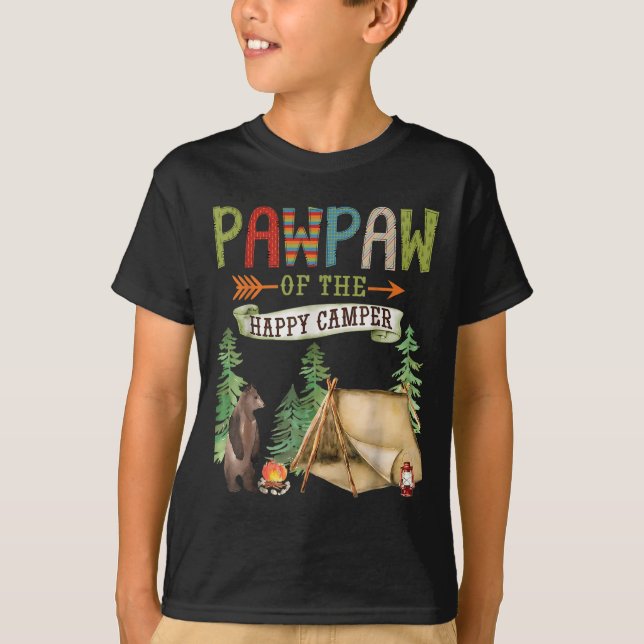 Pawpaw Of The Happy Camper First Birthday Camng  T-Shirt (Vorderseite)
