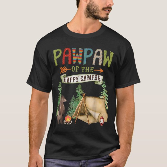 Pawpaw Of The Happy Camper First Birthday Camng  T-Shirt (Vorderseite)
