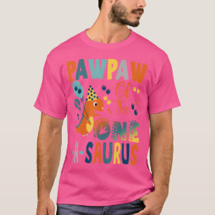 Pawpaw of the One-A-Saurus 2nd Birthday Dinosaur P T-Shirt
