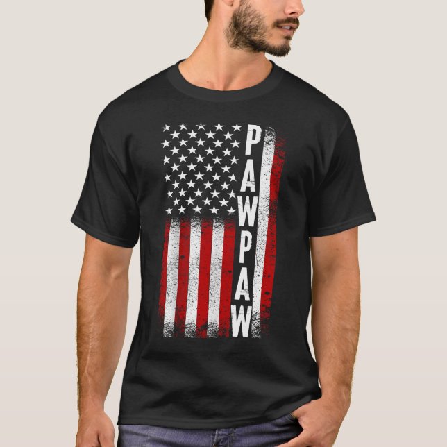 Pawpaw Patriotic American USA Flag Best Pawpaw T-Shirt (Vorderseite)
