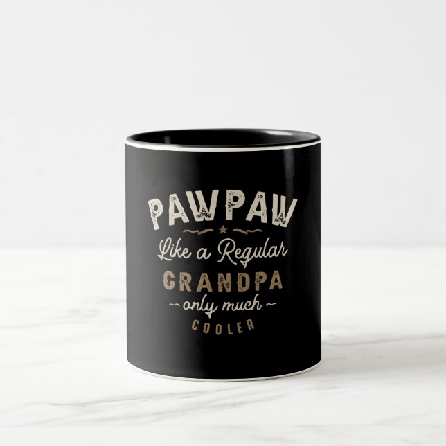 Pawpaw wie ein regelmäßiger Großvater Funny Vathda Zweifarbige Tasse (Mittel)