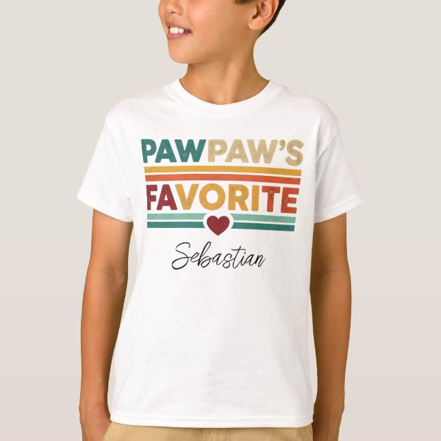 Pawpaw's Favorite Retro Simple Modern Script Name T-Shirt (Vorderseite)