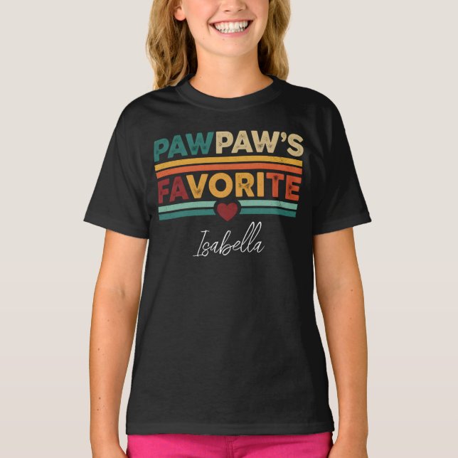 Pawpaw's Favorite Retro Simple Modern Script Name T-Shirt (Vorderseite)