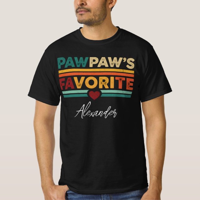 Pawpaw's Favorite Retro Simple Modern Script Name T-Shirt (Vorderseite)