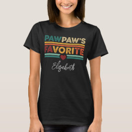 Pawpaw's Favorite Retro Simple Modern Script Name T-Shirt