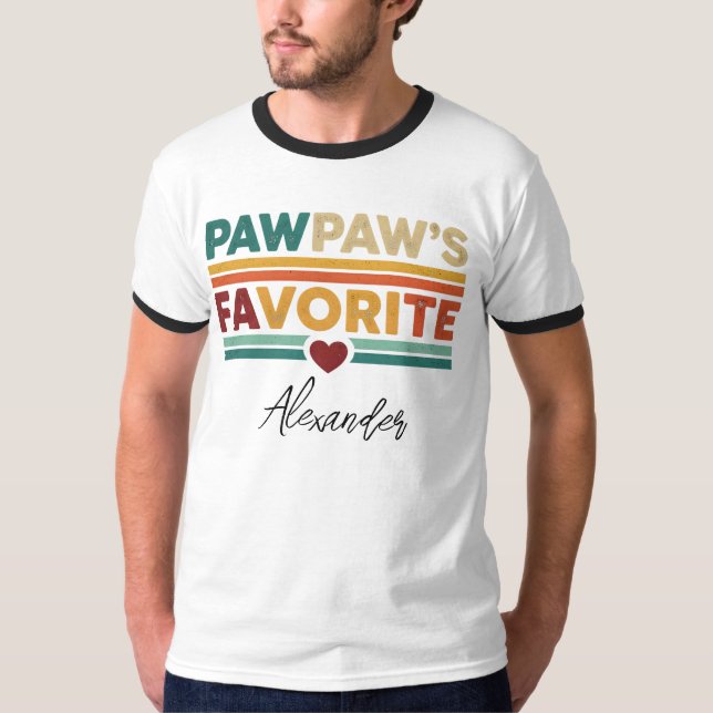 Pawpaw's Favorite Retro Simple Modern Script Name T-Shirt (Vorderseite)