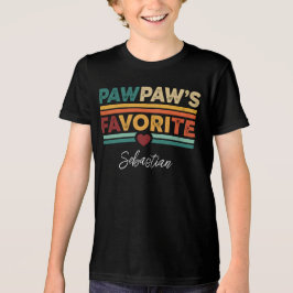 Pawpaw's Favorite Retro Simple Modern Script Name Tri-Blend Shirt
