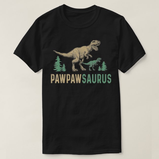 Pawpawsaurus Dinosaurier Vintag Retro Fathers T-Shirt (Design vorne)