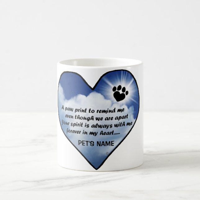 Pawprint Denkmal-Gedicht Tasse (Mittel)
